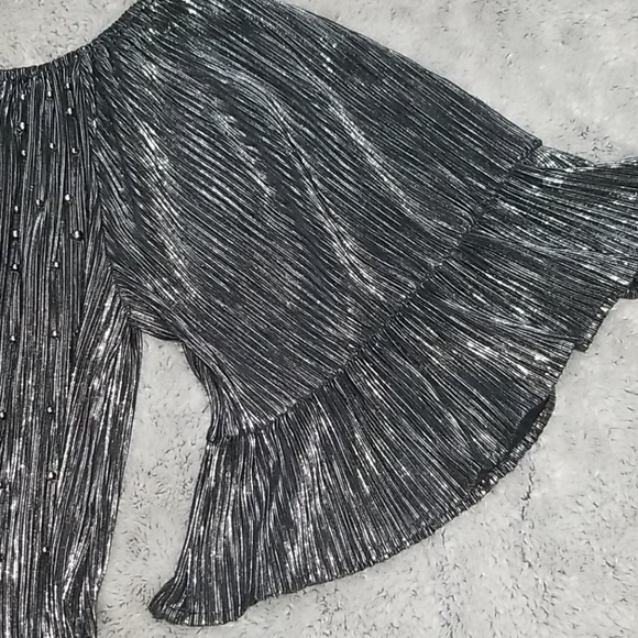silver metallic blouse - Picture 2 of 9
